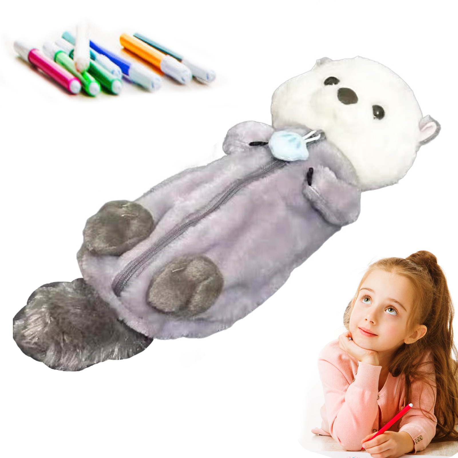 School Supplies - Astuccio creativo per matite in peluche,