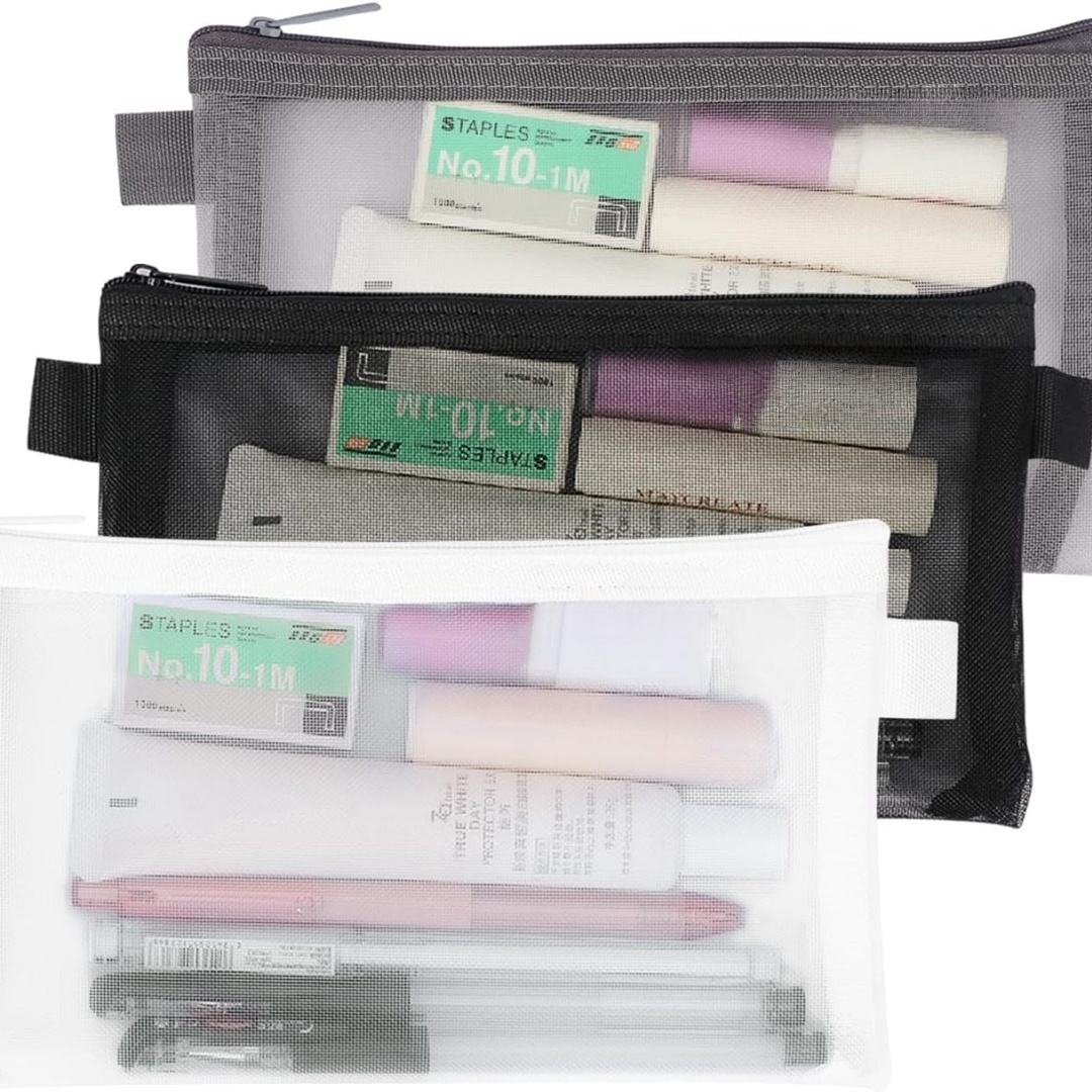 Clear Mesh Pencil Pouch For Exam - Astuccio portatile per cancelleria per ufficio